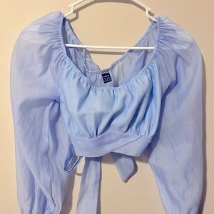 Light blue long sleeve crop top!